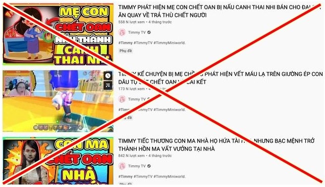 Đưa các nội dung nguy hại với trẻ em, kênh YouTube Timmy TV sẽ bị xử lý nghiêm khắc